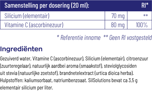 SilSolutions® Aardbei 500 ml – vloeibare siliciumformule met vitamine C en stevia