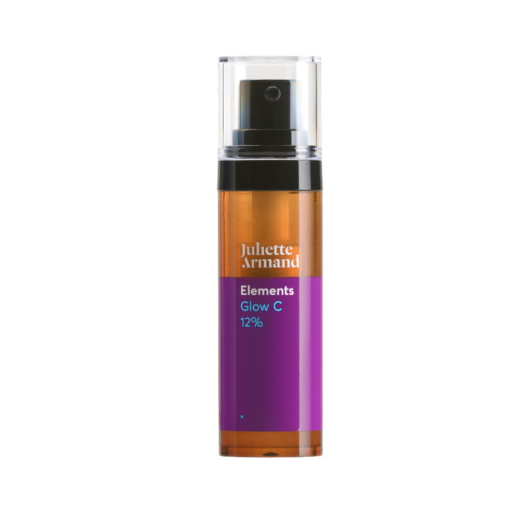 Bruin flesje zwarte spray Juliette Armand Elements Glow C 12% 20ml