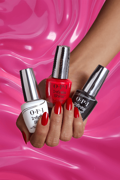 O.P.I Infinite wit rood zwart zilver dop