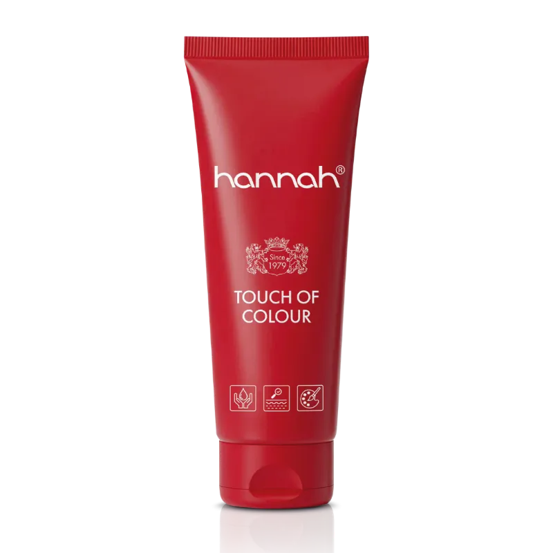 hannah Touch of Colour 65 ml uit de Touch lijn, een kleurcorrigerende finishing crème die de huid een egale, gladde uitstraling geeft met een subtiel bronzing effect en soft focus werking tegen fijne lijntjes. Puur Diana Shop Nuenen
