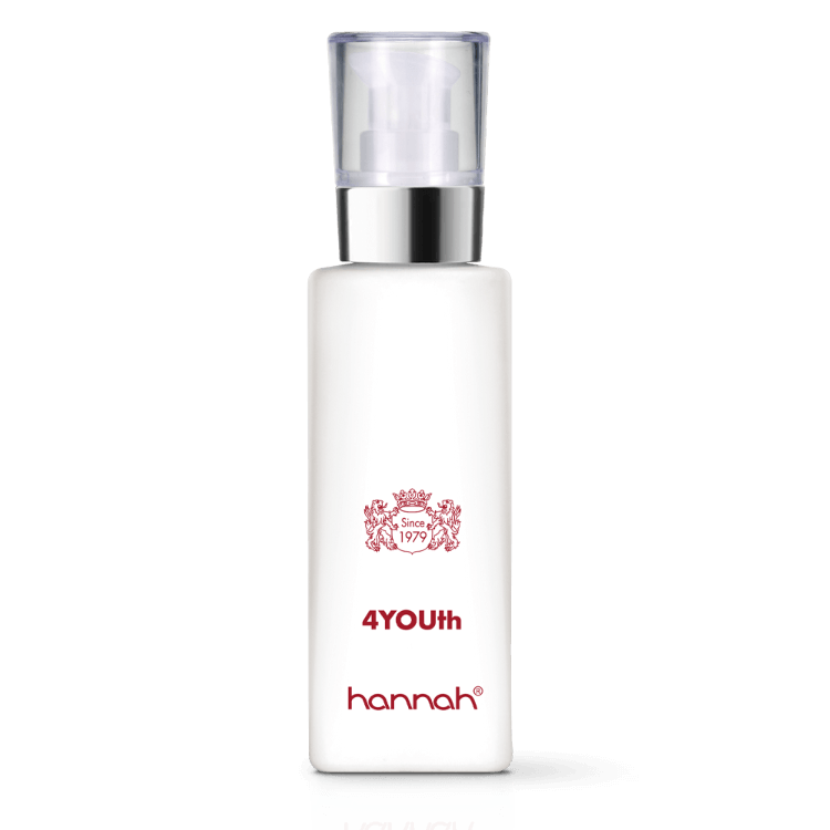 hannah 4YOUth 125ml witte fles zilver rand transparante dop rode letters
