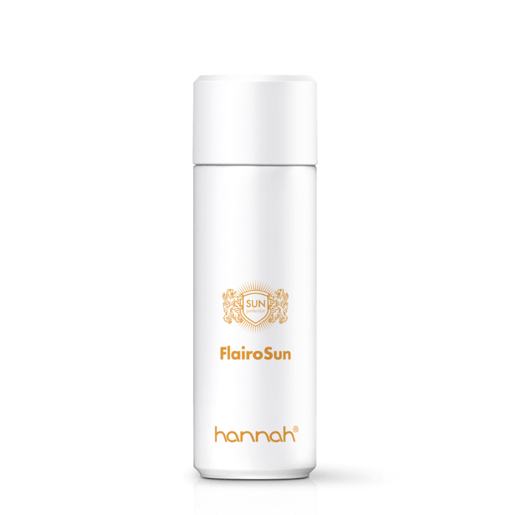 hannah FlairoSun SPF30 200ml witte fles na vul verpakking oranje letters