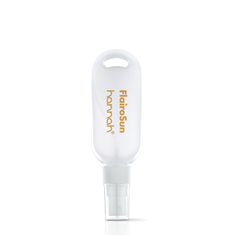 hannah FlairoSun SPF30 50ml kleine verpakking strand festival feest oranje letters