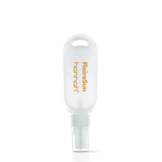 hannah FlairoSun SPF30 50ml kleine verpakking strand festival feest oranje letters