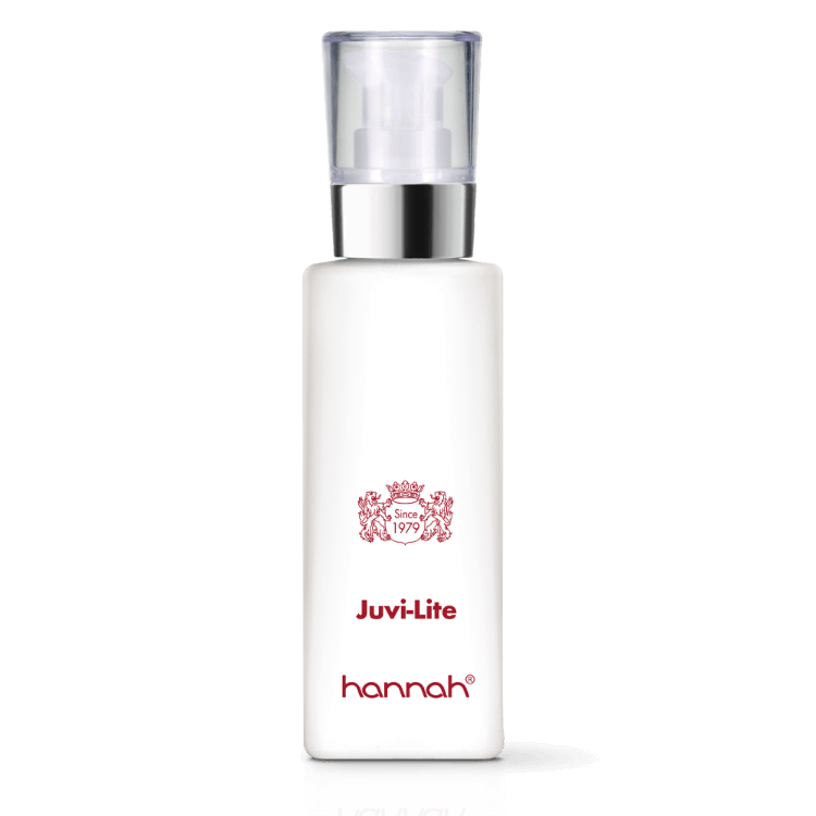 Witte fles rode letters hannah Juvi Lite 125ml essentials
