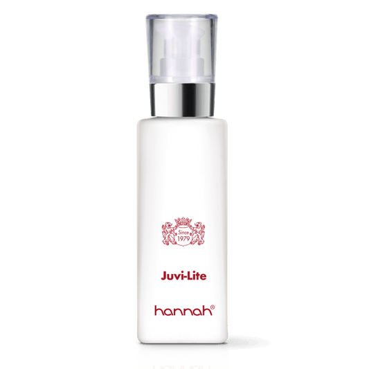 Witte fles rode letters hannah Juvi Lite 125ml essentials