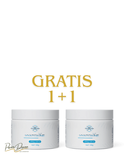 Gratis Hyatoxine Private Mediclinic 1+1 witte pot blauwe letters gouden letters korting collageen Grove poriën · Slappe huid · Fijne lijntjes · Zonnevlekken · Doffe of droge huid · Huidveroudering Eindhoven