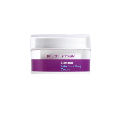 Witte pot paars etiket Juliette Armand Elements AHA Smoothing Cream 50ml