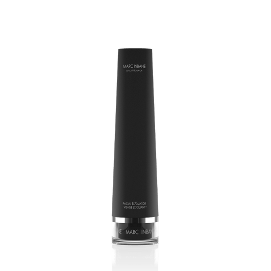 Marc Inbane Black Exfoliator zwart fles zilver ring transparant dop 