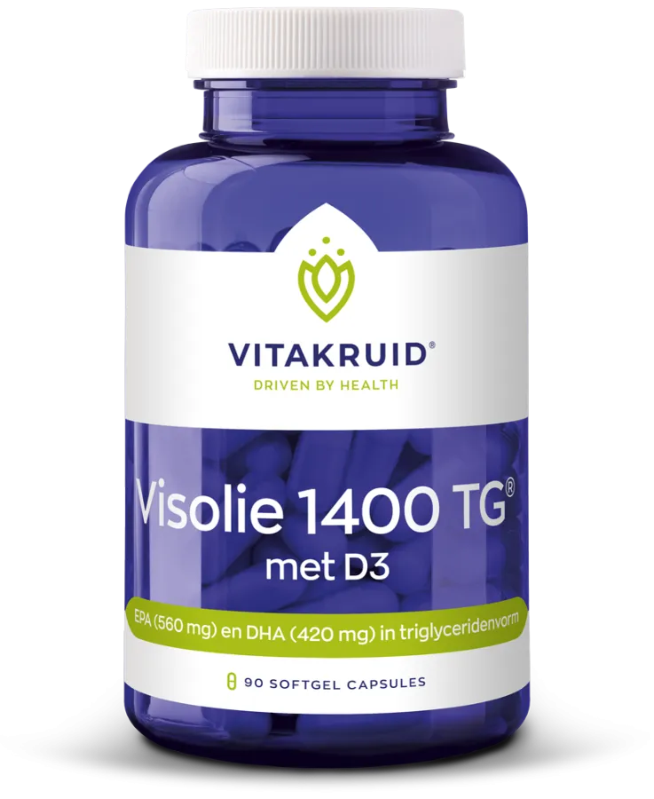 Vitakruid Visolie 1400 TG met D3 90 softgels met EPA, DHA en vitamine D3
