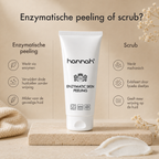 Vergelijking tussen hannah Enzymatic Skin Peeling 150 ml en een mechanische scrub met enzymatische en fysieke exfoliatie