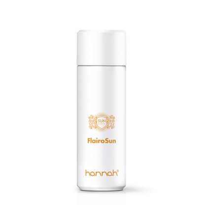 hannah FlairoSun SPF30 200ml witte fles na vul verpakking oranje letters 