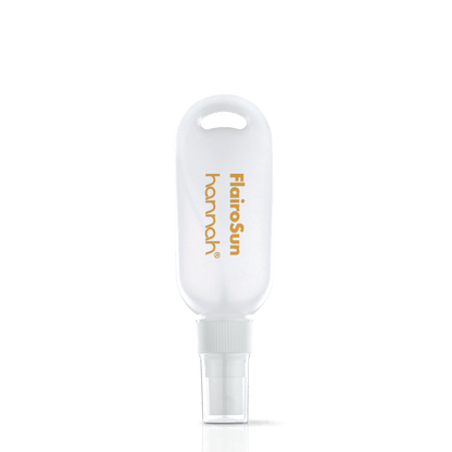 hannah FlairoSun SPF30 50ml kleine verpakking strand festival feest oranje letters 