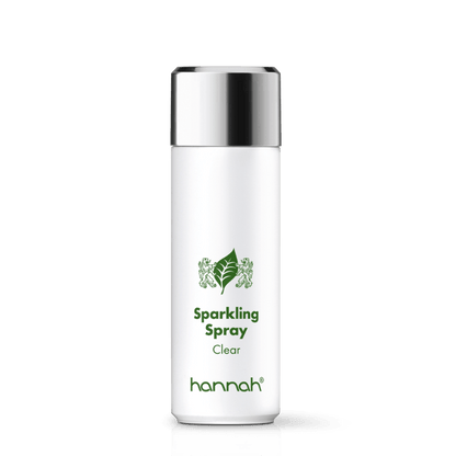 hannah Sparkling Spray 200ml witte fles dop zilver rand groene letters 