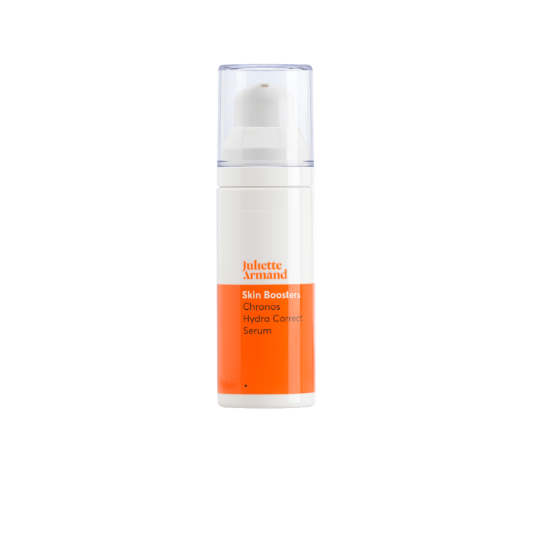 Juliette Armand Chronos Hydra Correct Serum 30 ml, een hydraterend serum voor een droge en vochtarme huid met verminderde stevigheid. Ondersteunt hydratatie en versteviging in de dagelijkse routine. Puur Diana Shop Nuenen