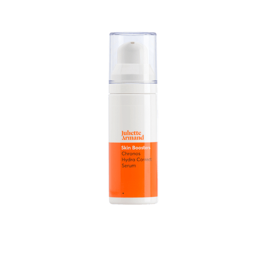 Juliette Armand Chronos Hydra Correct Serum 30 ml, een hydraterend serum voor een droge en vochtarme huid met verminderde stevigheid. Ondersteunt hydratatie en versteviging in de dagelijkse routine. Puur Diana Shop Nuenen