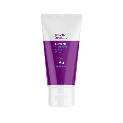 Juliette Armand Clarifying Active Cream 50 ml, een zuiverende gezichtscrème voor een onzuivere en vette huid die snel glimt. Reguleert de talgproductie en ondersteunt een rustiger huidbeeld. Puur Diana Shop Nuenen