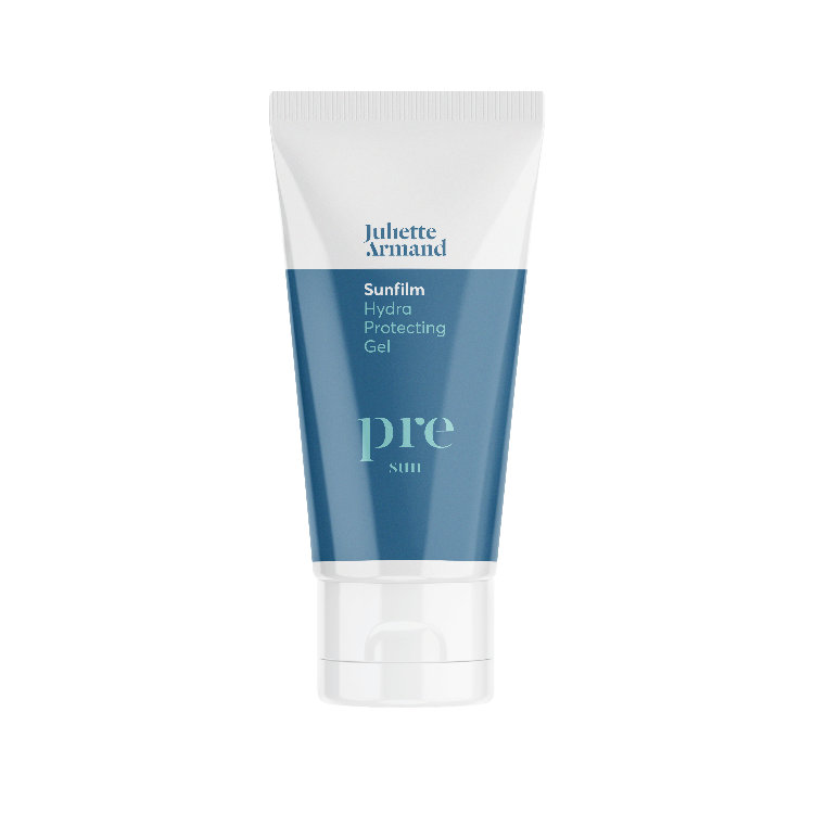 Juliette Armand Pre-Sun Hydra Protecting Gel 55 ml, een hydraterende pre-sun gel voor een droge, vochtarme en gevoelige huid vóór zonblootstelling. Bereidt de huid voor met extra vocht. Puur Diana Shop Nuenen