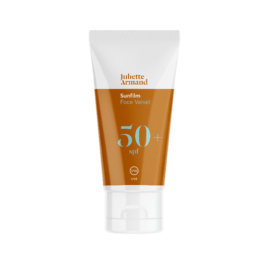 Juliette Armand Sunfilm Face Velvet SPF50+ 55 ml, hoge zonbescherming voor het gezicht met een zachte velvet finish, geschikt voor dagelijks gebruik. Puur Diana Shop Nuenen