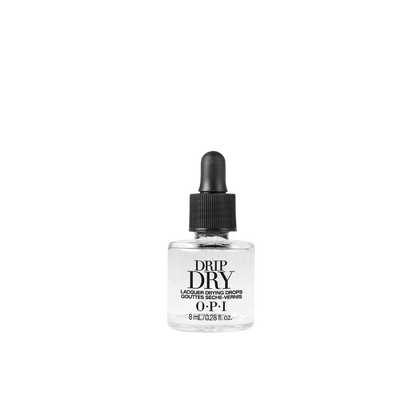O.P.I Drip Dry Droogdruppels, snel drogende druppels om de nagellak sneller te laten drogen zonder afdrukken. Op de foto het flesje met zwarte dop. Puur Diana Shop Nuenen