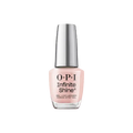 O.P.I Infinite Shine Bubble Bath, een langhoudende nagellak in een zachte roze tint met een glanzende finish. Op de foto het roze flesje met zilveren dop. Puur Diana Shop Nuenen