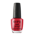 O.P.I. Nail Envy Big Apple Red, verstevigende nagellak in een krachtige rode tint voor broze nagels die kleur en kracht combineert. Op de foto het flesje met zwarte dop. Puur Diana Shop Nuenen