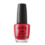 O.P.I. Nail Envy Big Apple Red, verstevigende nagellak in een krachtige rode tint voor broze nagels die kleur en kracht combineert. Op de foto het flesje met zwarte dop. Puur Diana Shop Nuenen