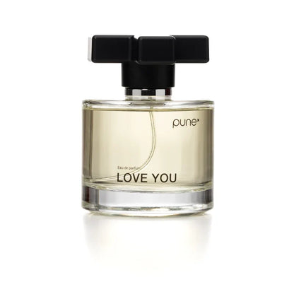 PUNE LOVE YOU Parfum 100 ml, warme sensuele geur met citrus en vanille, flacon detailweergave, Puur Diana Shop Nuenen