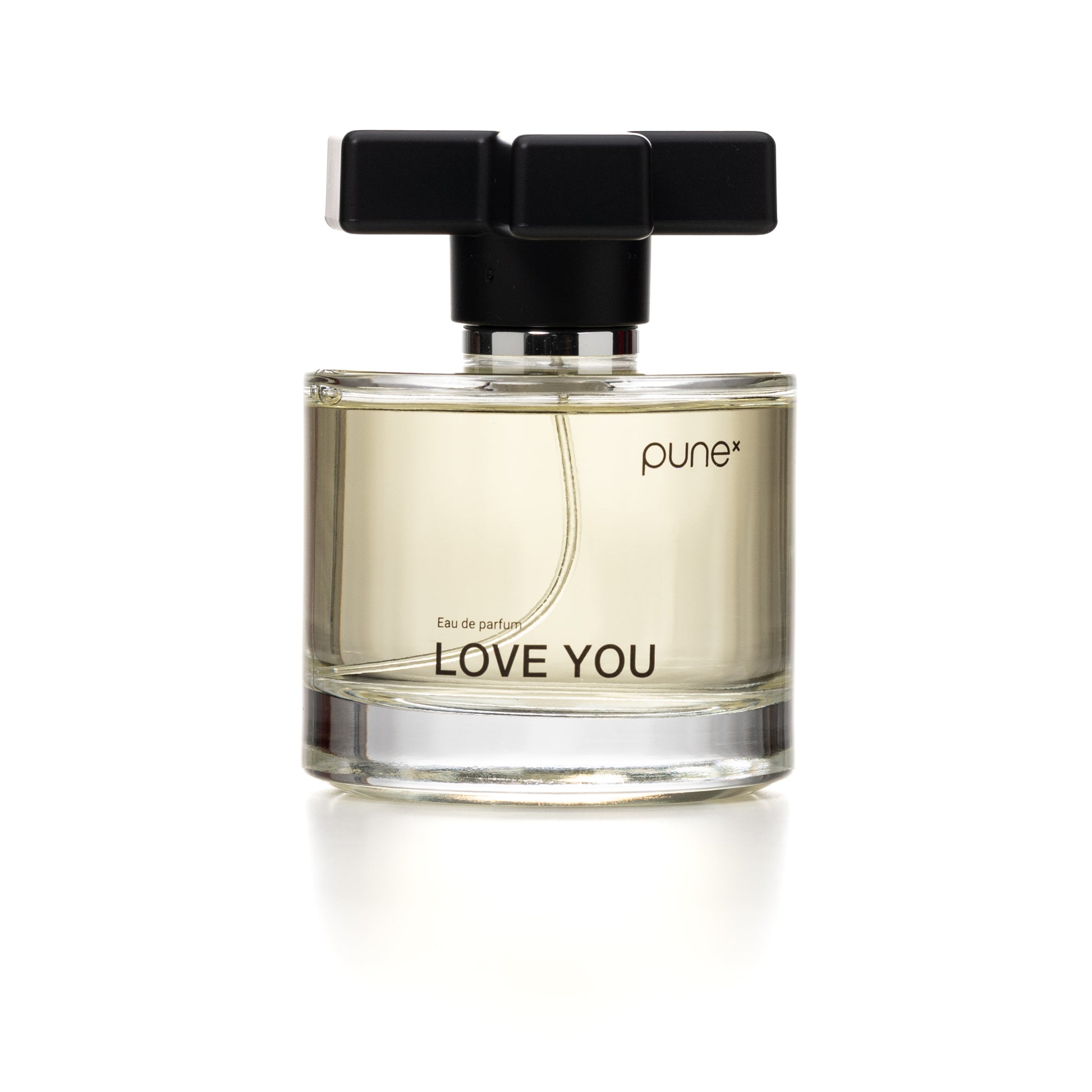 PUNE LOVE YOU Parfum 100 ml, warme sensuele geur met citrus en vanille, glazen flacon met gouden dop, Puur Diana Shop Nuenen