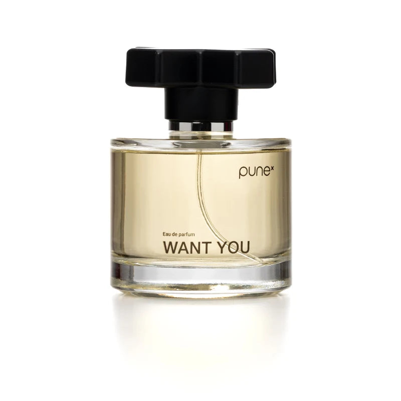 PUNE WANT YOU Parfum 100 ml, chypre-bloemige geur met roos en amber, glazen flacon met gouden dop, Puur Diana Shop Nuenen