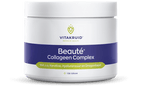 Vitakruid Beauté Collageen Complex, een collageensupplement met hyaluronzuur en keratine voor huidverzorging van binnenuit. Op de foto de pot poeder. Puur Diana Shop Nuenen