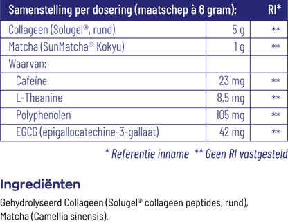 Vitakruid Collageen Solugel Matcha, zachte matcha blend voor een stralende huid. Puur Diana Shop Nuenen