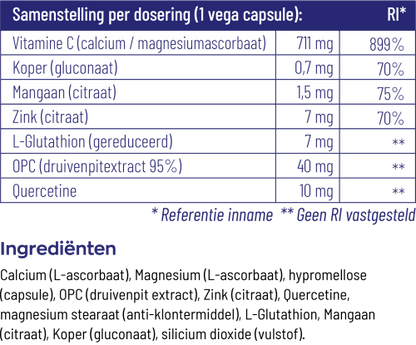 Vitakruid Gebufferde Vitamine C 90 capsules, milde vitamine C-samenstelling voor dagelijks gebruik. Puur Diana Shop Nuenen