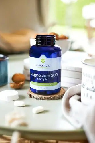 Vitakruid Magnesium 200 Complex 90 tabletten, samenstelling met tauraat, malaat, bisglycinaat en citraat voor goede opneembaarheid. Puur Diana Shop Nuenen