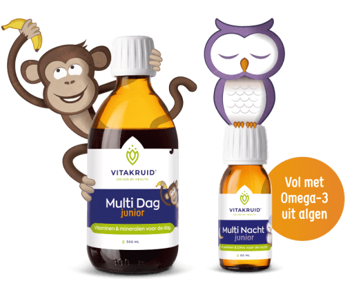 Vitakruid Multi Dag & Nacht Junior, combipack van 300 ml en 60 ml voor een compleet dag- en nachtritme. Puur Diana Shop Nuenen