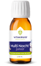 Vitakruid Multi Dag & Nacht Junior, Multi Nacht flesje met omega-3 DHA en vitamine D3 voor groei en ontwikkeling. Puur Diana Shop Nuenen