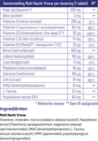 Vitakruid Multi Dag & Nacht Vrouw 90 tabletten, samenstelling van de Multi Nacht formule. Puur Diana Shop Nuenen