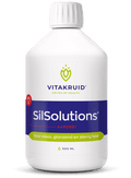 Vitakruid SilSolutions Aardbei 500 ml, een vloeibaar siliciumsupplement met vitamine C en natuurlijke aardbeiensmaak voor haar, huid en nagels. Op de foto de fles. Puur Diana Shop Nuenen
