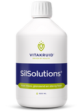 Vitakruid SilSolutions Naturel 500 ml, een vloeibaar siliciumsupplement zonder smaakstoffen voor haar, huid en nagels. Op de foto de fles. Puur Diana Shop Nuenen